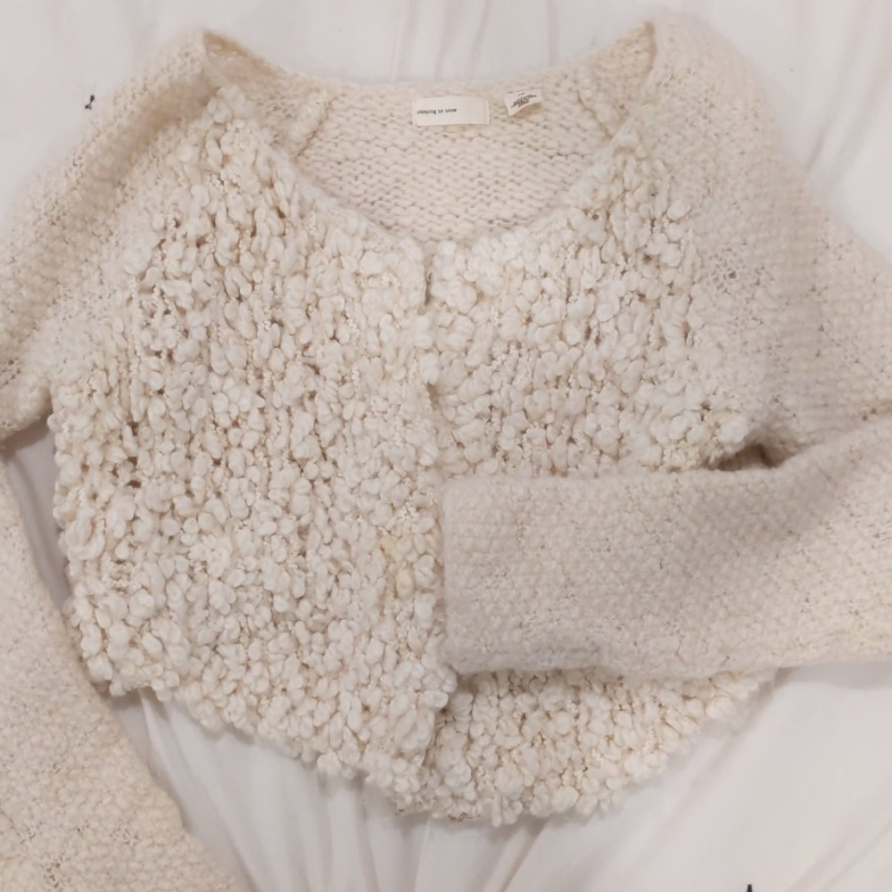 Anthropologie Sleeping on Snow crop cardigan